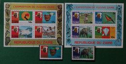 Zaire 1979 Expedition 2 Blöcke Mi B23/24 + 2v Säugetiere - Unused Stamps