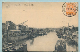 BRUXELLES - Port De Mer -  Circulé 1921 - Péniches Binnenschiffe - Maritiem