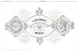 Belgique, Carte Porcelaine, J. Delbove, Plafonneur Et Ornemantiste, Bruxelles, Dim:104x68mm - Porcelana