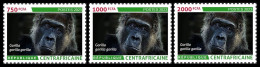 CENTRAL AFRICAN CENTRAFRICAINE 2023 SET 3V 750F 1000F 2000F- GORILLAS GORILLA GORILLE GORILLES APES - BIODIVERSITY - MNH - Gorilla's