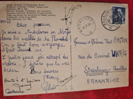 CARTE NORVEGE 2 CACHETS ANDALSNES POUR STRASBOURG - Storia Postale