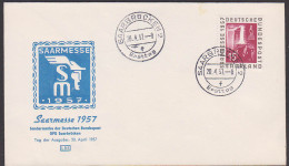 Saarmesse 1957 Saarbrücken FDC Hochofenanstich Saarland 400 - Cartas & Documentos