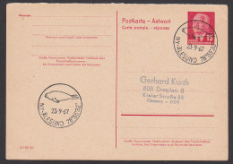 My Alesund Seerobbe, Seehund DDR 15 Pf.  Ganzsachen-Antwortkarte W. Pieck P65A, 23.9.67 - Postcards - Used