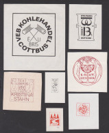 Germay 7 Exlibris VEB Kohlehandel Cottbus Hammer Und Schlägel, Wolfgang & Ingrid Böttcher, Geis Ziege Geisler - Bookplates