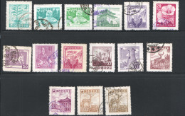 1957-9  Redrawn Definitive Set  Sc 268-282  Used  - Corea Del Sur