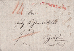 Baden Brief Roter L1 Pforzheim R.2. Vom 22.3.1826 Mit Inhalt Ansehen !!!!!!!!!!! - Lettres & Documents