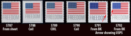 Etats-Unis / United States (Scott No.5787-92 - US Flags 2023) [**] Set Of 6 MNH From Sheet, Coil, Booklets - Unused Stamps