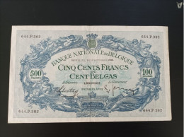 Billete De Bélgica De 500 Francos, Año 1938 - 500 Francos