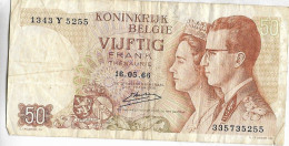 Vends Beau Billet De Banque  BELGIQUE  50 FRANCS    1966 - Sonstige & Ohne Zuordnung