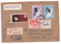 Polen 1961 MiNr.: 1008, 1128, 1191, 1221, 1222 Einschreiben CSR; Poland Registered Letter - Covers & Documents