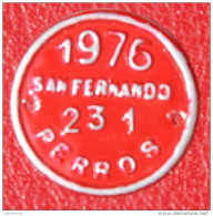 ESPAÑA - SAN FERNADO ( CADIZ )  -- ANTIGUA  MATRICULA  --  ( PLACA DE PERROS ) AÑO 1975 Nº 610 - Altri & Non Classificati