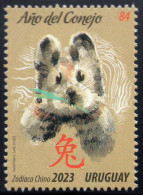 URUGUAY 2023 (Chinese Year, Year Of The Rabbit, Endangered Species, Ochotona Iliensis) - 1 Stamp - Lapins