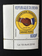 Bénin 2016 Mi. A1673 600F Association Nonvitcha Grand-Popo Depuis 1921 1 Timbre MNH** Coin Daté - Benin – Dahomey (1960-...)