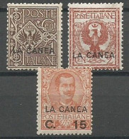 La Canea Italy Italia Greece Sassone 3, 4 & 7 MH / * 1905 - La Canea