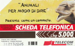 SCHEDA TELEFONICA TELECOM - PAZIENTE COME UN CAMMELLO (2 SCANS) - Public Themes