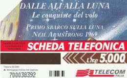 SCHEDA TELEFONICA TELECOM - PRIMO SBARCO SULLA LUNA (2 SCANS) - Öff. Themen-TK