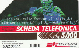 SCHEDA TELEFONICA TELECOM - CAMPIONATI MONDIALI DI SCI 1997 (2 SCANS) - Públicas Temáticas