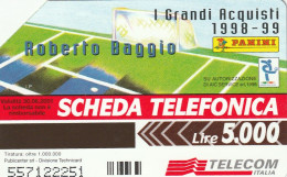 SCHEDA TELEFONICA TELECOM - ROBERTO BAGGIO (2 SCANS) - Pubbliche Tematiche