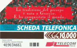 SCHEDA TELEFONICA TELECOM - PRESEPE VIVENTE DI GRECCIO - NATALE 1998 (2 SCANS) - Publiques Thématiques