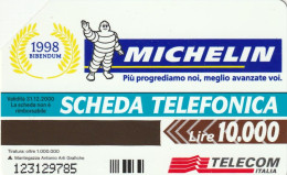 SCHEDA TELEFONICA TELECOM - MICHELIN (2 SCANS) - Pubbliche Tematiche