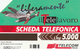 SCHEDA TELEFONICA TELECOM - IL TELELAVORO (2 SCANS) - Públicas Temáticas