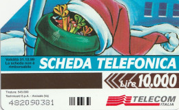 SCHEDA TELEFONICA TELECOM - BUON NATALE E PULITO ANNO NUOVO (2 SCANS) - Publieke Thema