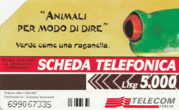 SCHEDA TELEFONICA TELECOM - VERDE COME UNA RAGANELLA (2 SCANS) - Publieke Thema