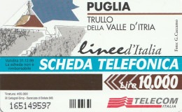 SCHEDA TELEFONICA TELECOM - PUGLIA - TRULLO DELLA VALLE D'ITRIA (2 SCANS) - Publiques Thématiques