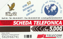 SCHEDA TELEFONICA TELECOM - GULF AIR  (2 SCANS) - Públicas Temáticas