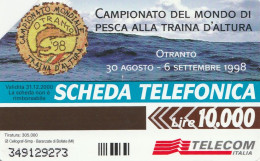 SCHEDA TELEFONICA TELECOM - CAMPIONATO DEL MONDO DI PESCA ALLA TRAINA D'ALTURA  (2 SCANS) - Pubbliche Tematiche