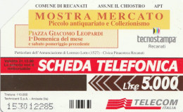 SCHEDA TELEFONICA TELECOM - MOSTRA MERCATO - RECANATI  (2 SCANS) - Pubbliche Tematiche