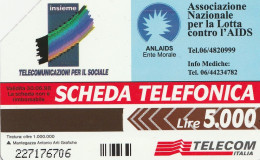 SCHEDA TELEFONICA TELECOM - LOTTA CONTRO L'AIDS  (2 SCANS) - Pubbliche Tematiche