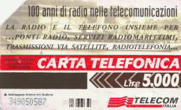 SCHEDA TELEFONICA TELECOM - CENTENARIO DELLA RADIO  (2 SCANS) - Pubbliche Tematiche