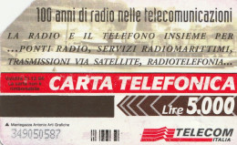 SCHEDA TELEFONICA TELECOM - CENTENARIO DELLA RADIO  (2 SCANS) - Publiques Thématiques