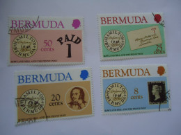 BERMUDA   USED  4 STAMPS  ON STAMPS ROWLAND HILL - Bermuda