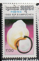 CAMBODIA KAMPUCHEA CAMBOGIA 1988 SHELLS HELICOSTYLA WOODIANA 1r USED USATO OBLITERE' - Kampuchea