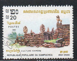 CAMBODIA KAMPUCHEA CAMBOGIA 1983 KHMER CULTURE RUINS SRAH SRANG 20c USED USATO OBLITERE' - Kampuchea