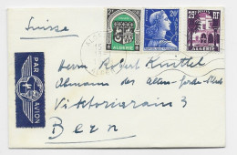 ALGERIE MULLER +25FR+2FR BLASON MIGNONNETTE FERMEE AVION MEC ALGER 13.1.1958 POUR SUISSE - Lettres & Documents