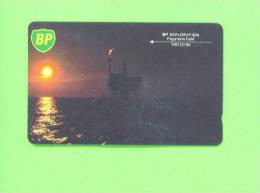 UK -  Magnetic Phonecard/BP Oil Rig 100 Units - Boorplatformen