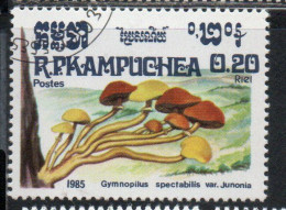 CAMBODIA KAMPUCHEA CAMBOGIA 1985 MUSHROOMS GYMNOPILUS SPECTABILIS 20c USED USATO OBLITERE' - Kampuchea