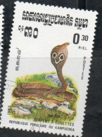 CAMBODIA KAMPUCHEA CAMBOGIA 1983 REPTILES COBRA 30c USED USATO OBLITERE' - Kampuchea