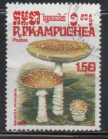 CAMBODIA KAMPUCHEA CAMBOGIA 1985 MUSROOMS AMANITA MUSCARIA 1.50r USED USATO OBLITERE' - Kampuchea