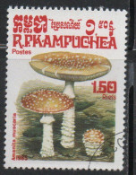 CAMBODIA KAMPUCHEA CAMBOGIA 1985 MUSROOMS AMANITA MUSCARIA 1.50r USED USATO OBLITERE' - Kampuchea