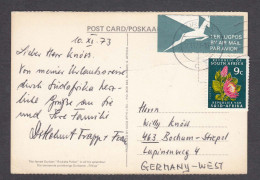 South Africa 1973 - Flower, Post Card Travel South Africa/West Germany - Brieven En Documenten