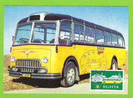 Car Postal Suisse "type Plus Récent", 1956 Carte-maximum 537 - Bus
