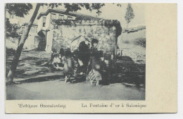 GRECE CARTE LA FONTAINE D'OR SALONIQUE + TRESOR ET POSTES 510A 1917 - Cartas & Documentos