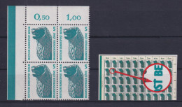 Berlin 863 Plattenfehler "T" Eckrand Links Oben 4er Block SWK 5 Pf Postfrisch - Errors & Oddities