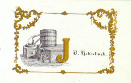 Carde De Visite Porcelaine J Hebbelinck Distillerie Distillateur - Cartes Porcelaine