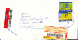 Argentina Registered Cover Sent Air Mail To Germany 27-10-2000 (Unidad Postal) A Tear At The Bottom Of The Cover - Covers & Documents