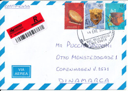 Argentina Registered Cover Sent To Denmark 14-9-2008 - Covers & Documents